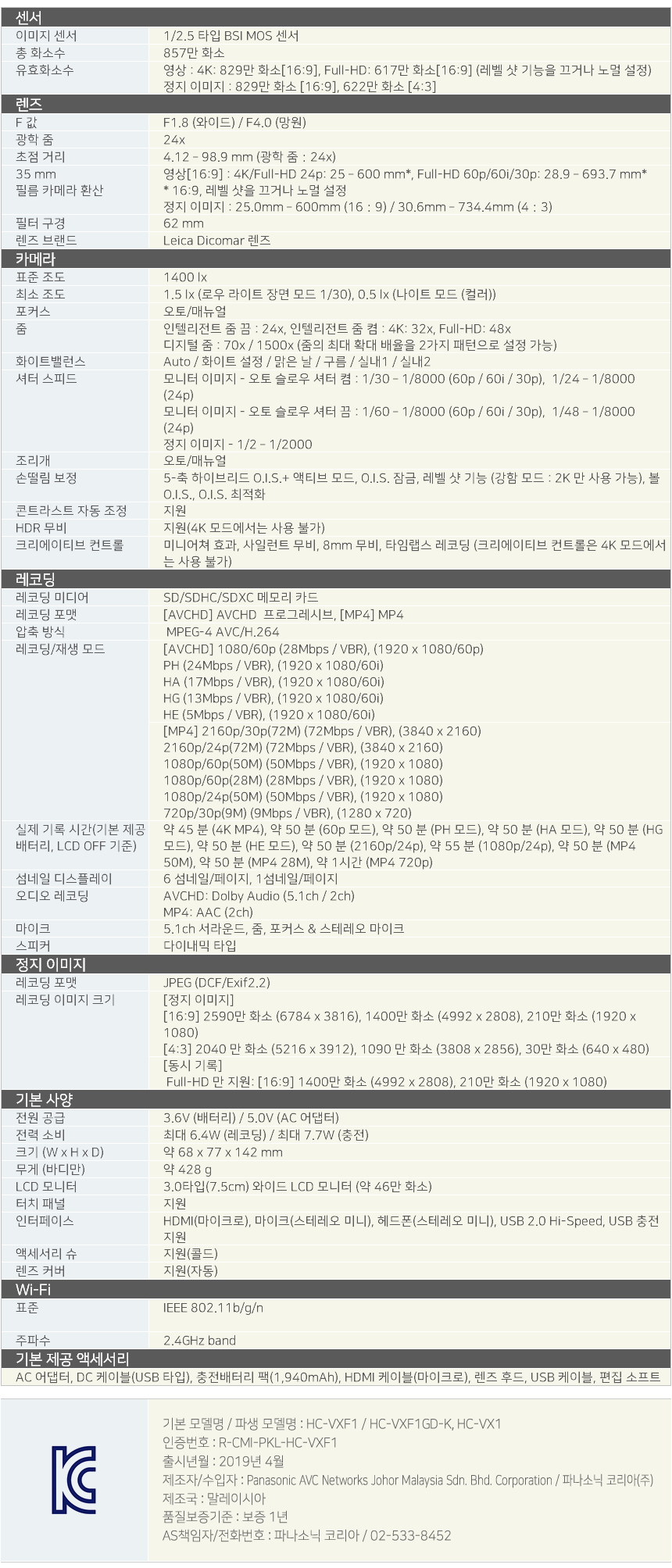 파나소닉 HC-VX1