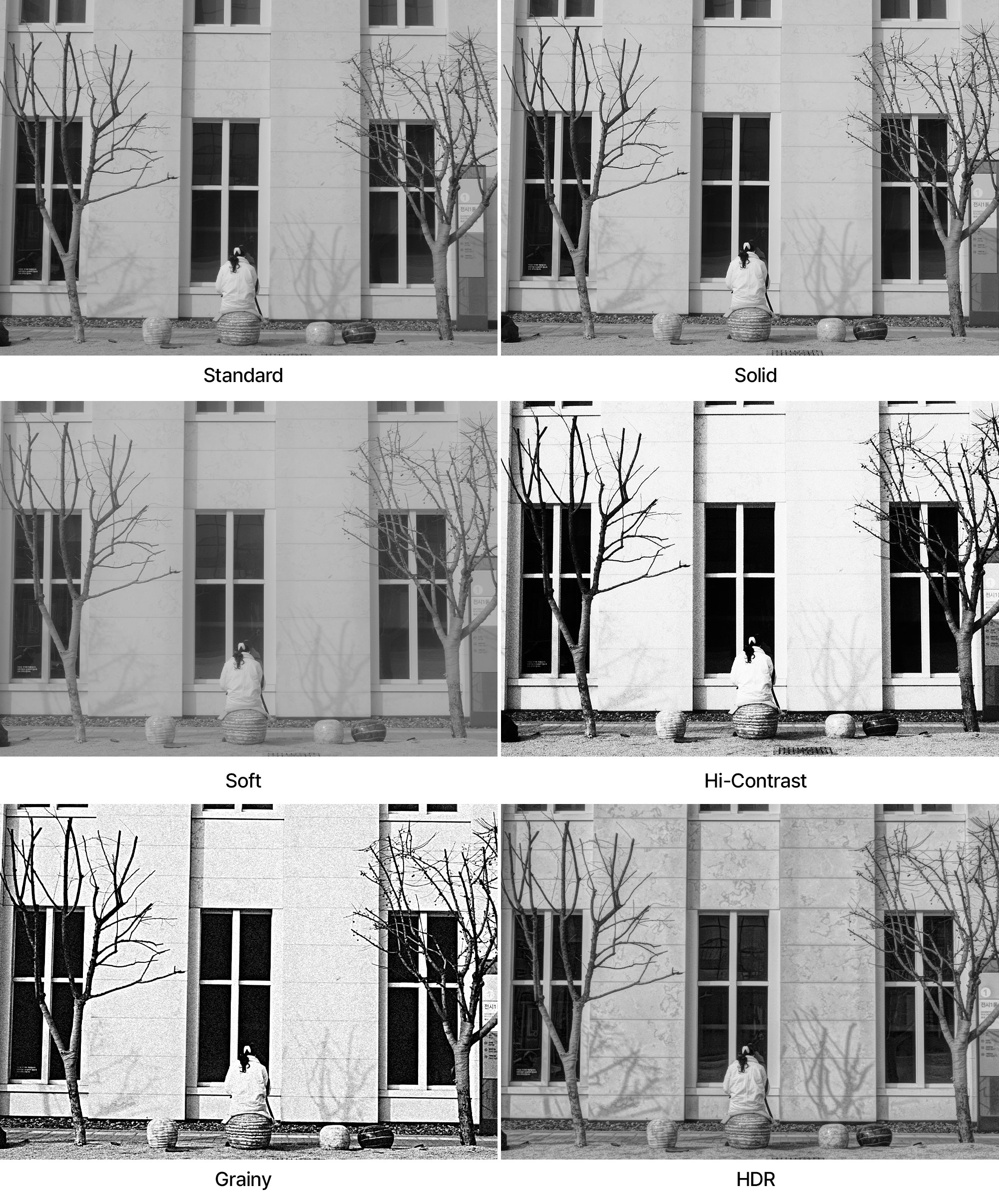 GR4 모노크롬 흑백 전용 이미지 컨트롤 비교 사진