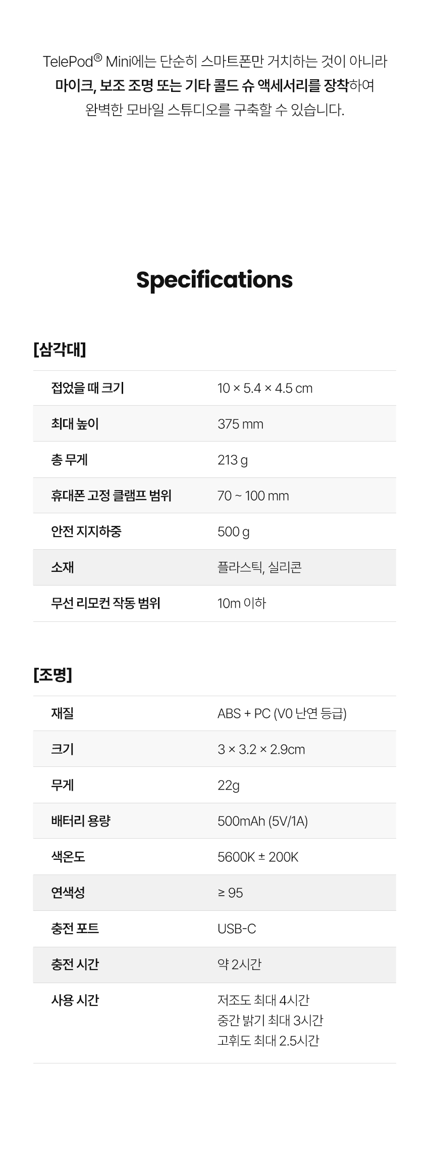 JOBY 조비 TelePod® Mini Tripod