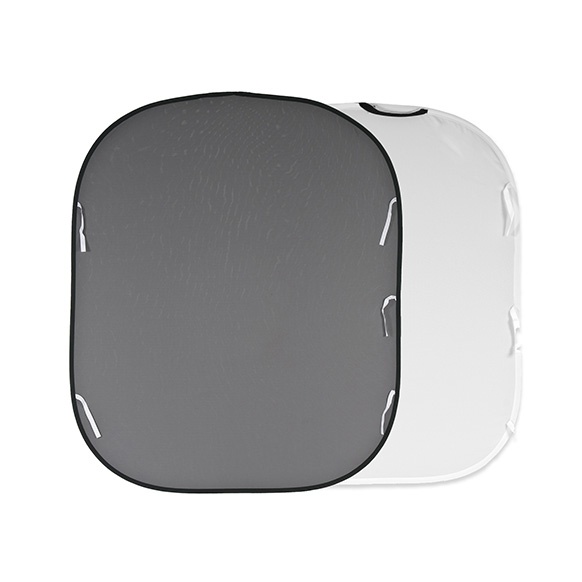 Plain Collapsible 1.5 x 1.8m White/Mid Grey
