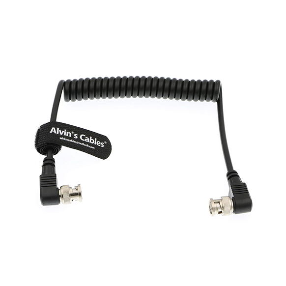 Alvin's Cables Right Angle BNC Male to Right Angle BNC Male (Coiled Cable)