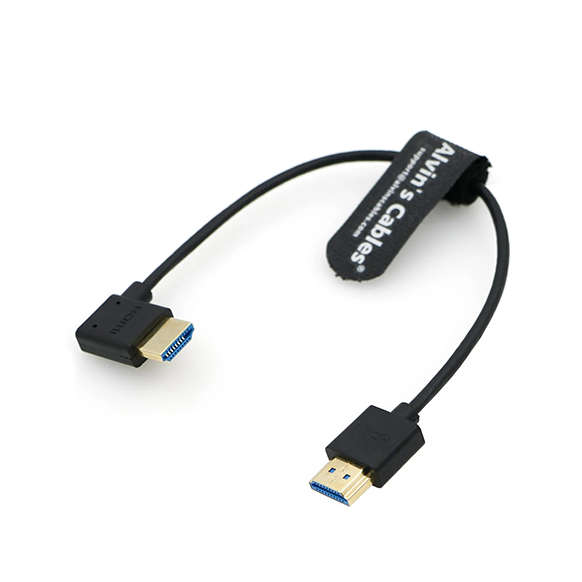 Alvin's Cables Straight HDMI to Right Angle HDMI (25cm)