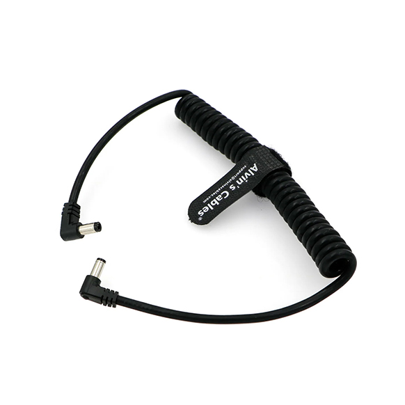Alvin's Cables DC Power Cord 5.5×2.1mm DC Male Right Angle Coiled Power Cable (Coiled Cable)