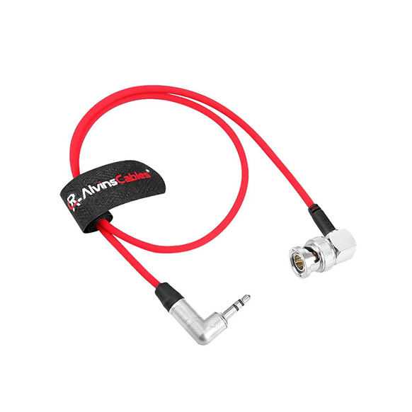 Alvin's Cables Right Angle 3.5mm TRS to Right Angle BNC Male (50cm) / RED