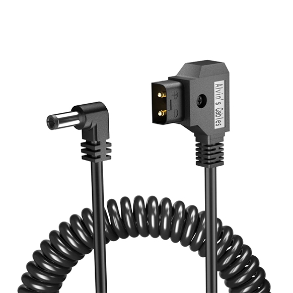 Alvin's Cables Dtap Male to Right Angle DC Male (Coiled Cable)