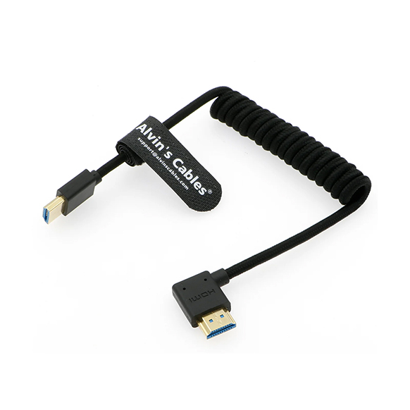 Alvin's Cables Straight HDMI to Left Angle HDMI (30–45cm)