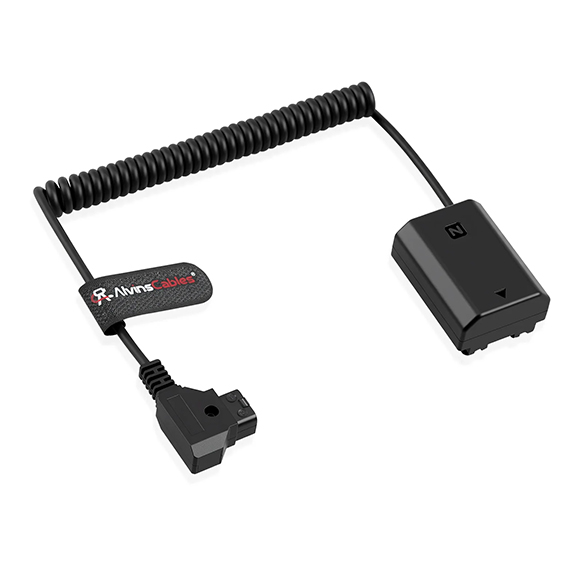 Alvin's Cables NP FZ100 Dummy Battery to D-tap (Coiled Cable)